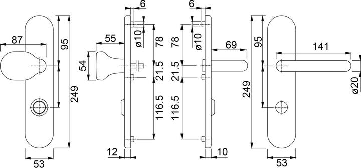 Actual product image Hoppe Protective door handle sets (Door handle)