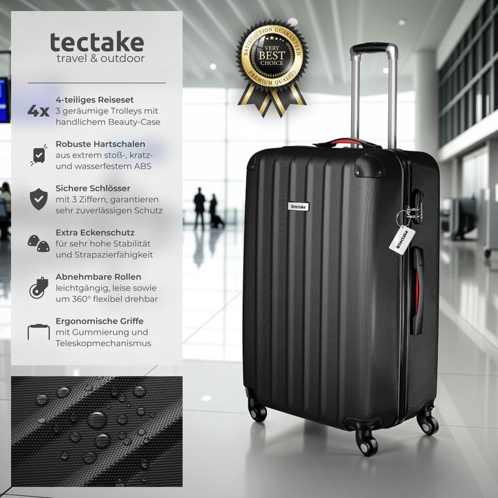 Immagine prodotto tectake Set di valigie rigide Cleo 4 pezzi con valigetta (95 l)