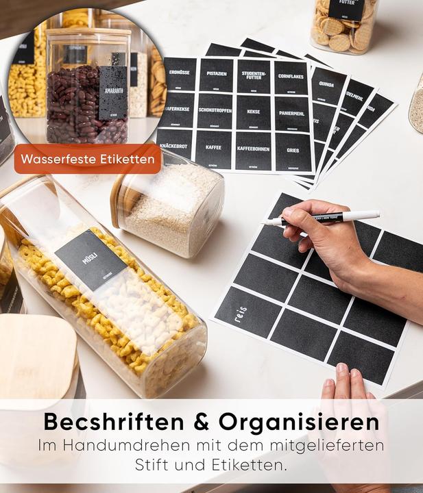 Produktbild Deco haus Vorratsgläser-Set mit Deckel (0.80 l)
