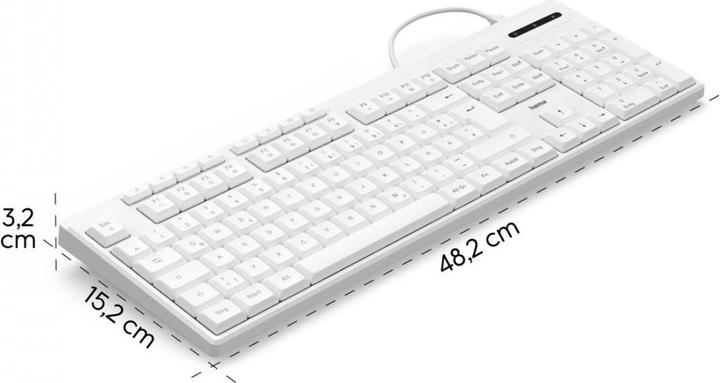 Immagine prodotto Hama Wired Tastatur CK-200 Weiss (US, Cablato)