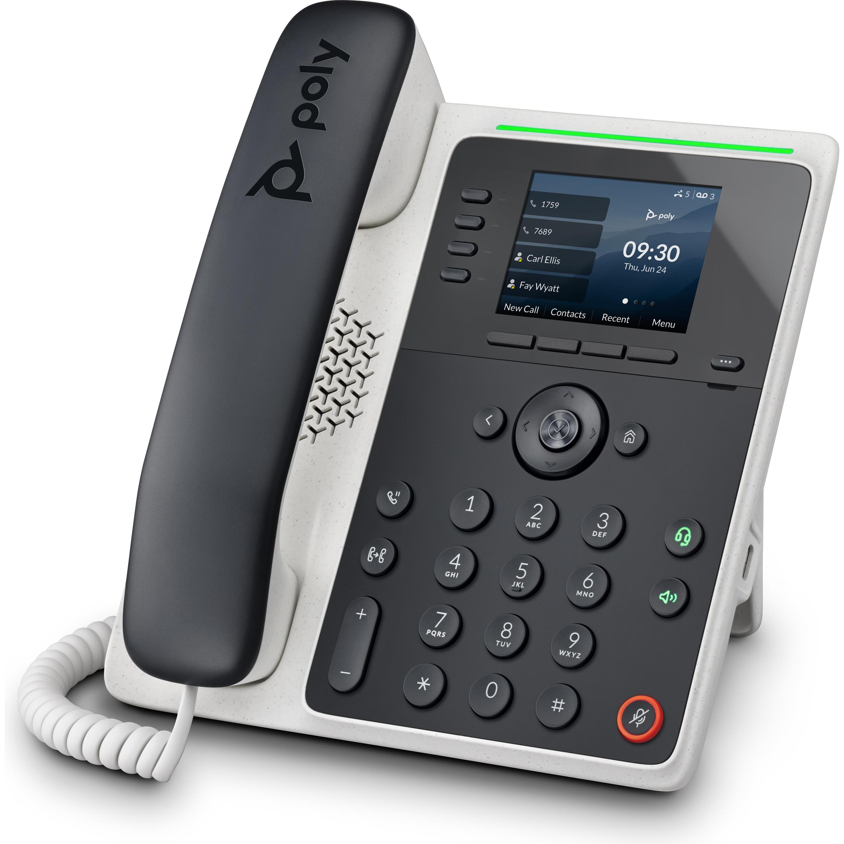 HP Poly Edge E220 IP PH PoE-e, Telefon, Schwarz, Weiss