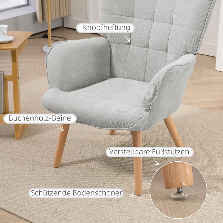 Produktbild Homcom Ohrensessel mit Hocker