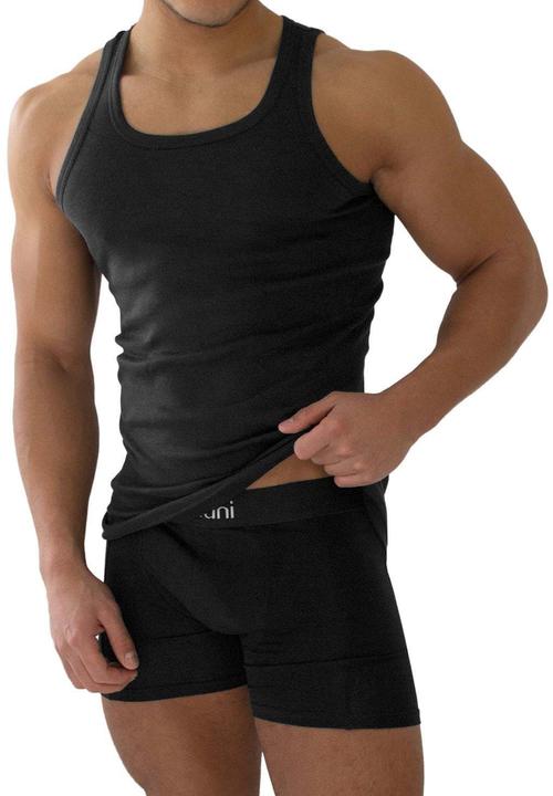 Produktbild Normani 4 Stück Herren-Unterhemd Feinripp Schwarz (XS)