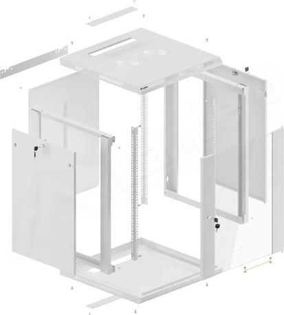 Image du produit Lanberg Rack mural 19 " 15U 600x600mm gris (15 HE, Rack 19 pouces)