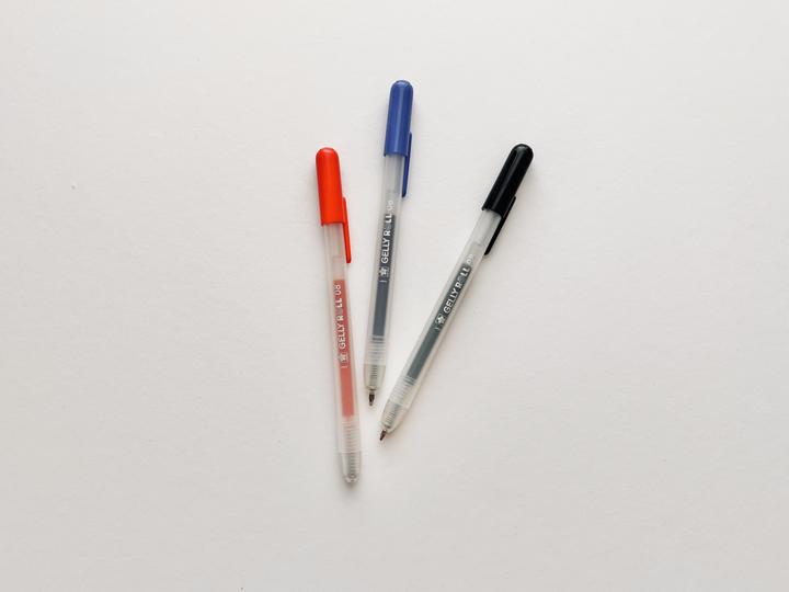 Productafbeelding Sakura Gelly Roll Retractable Classic Gelschreiber transparent 0,4 mm, Schreibfarbe: farbsortiert, 3 (Blauw, Rood, Zwart, 3x)