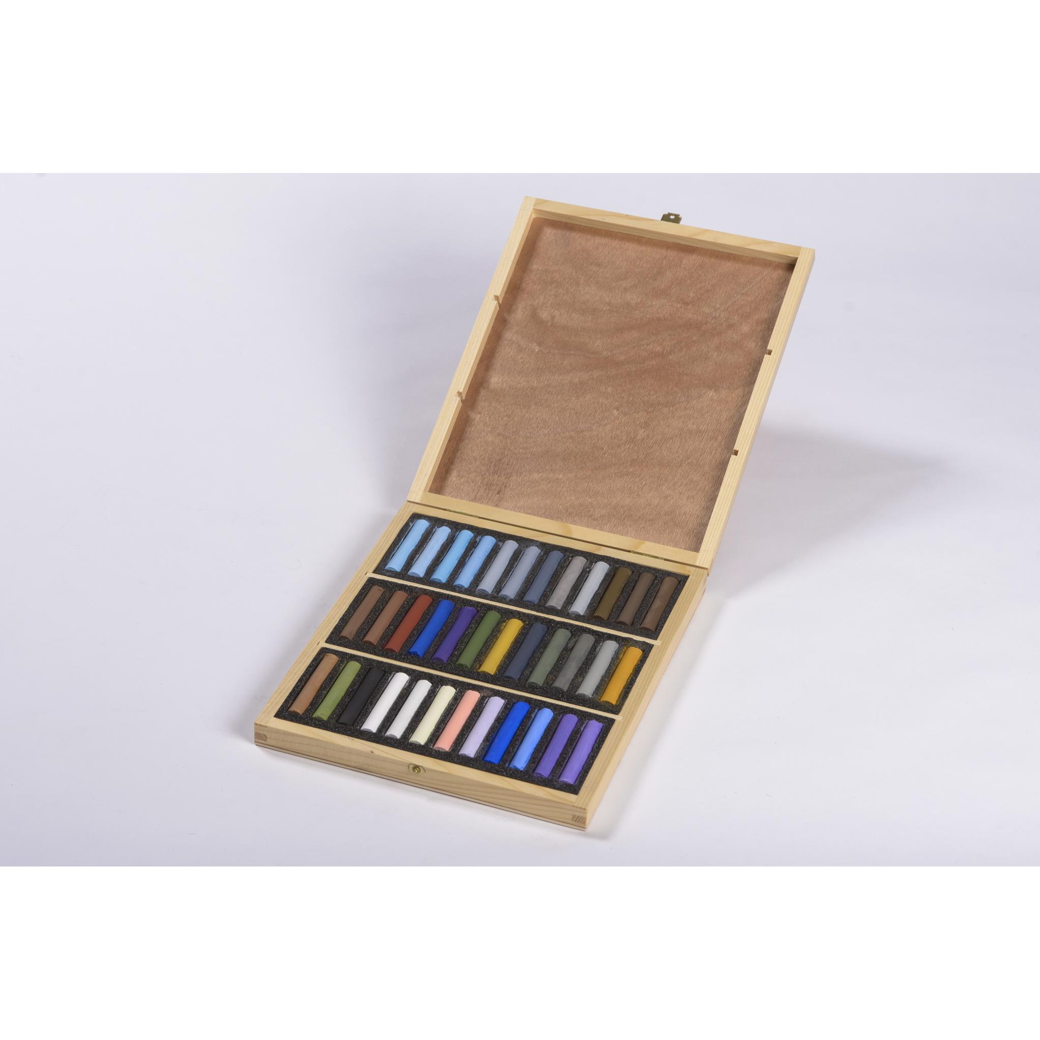 BlockX, Malstifte, Holzbox 36 Pastelle - Schnee (Schnee, 36 x)