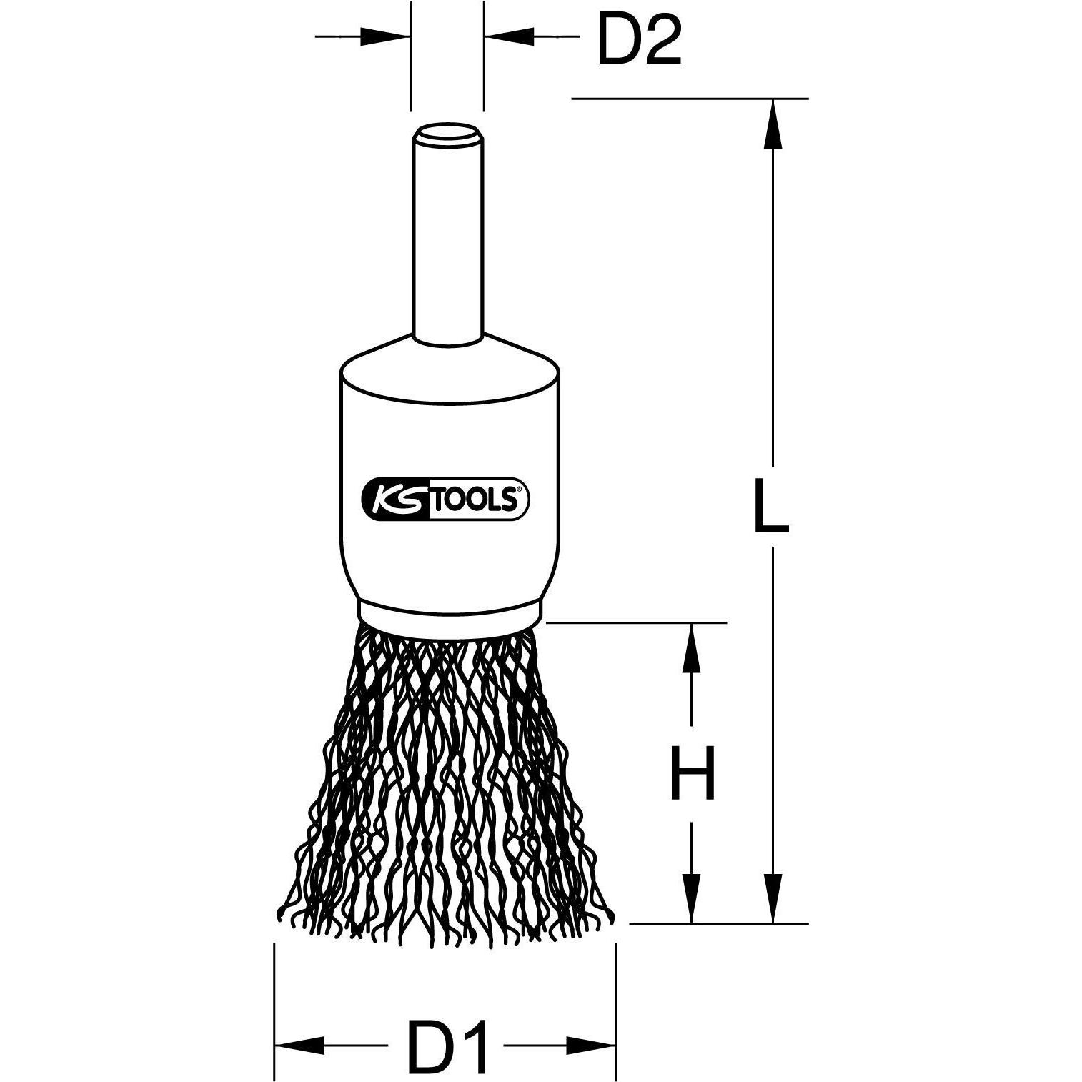 Thumbnail - KS Tools, Schleifmittel, Stahldraht Pinselbürste 0,5mm, Ø 19mm