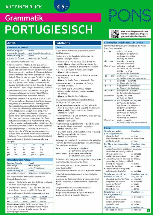 Produktbild Grammatik auf einen Blick Portugiesisch (Deutsch, Maria do Carmo Massoni, 2016)