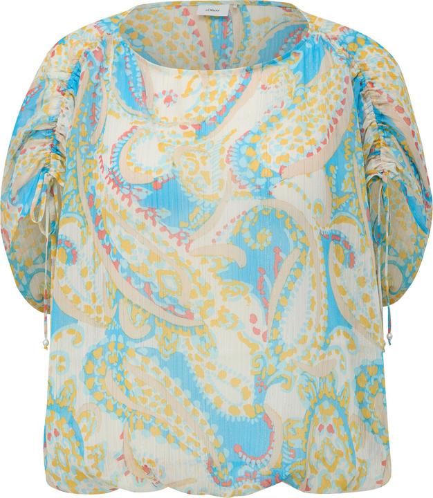 Immagine prodotto s.Oliver Bluse Chiffon-Bluse mit Raffung und Glitzergarn im Loose Fit (XS)