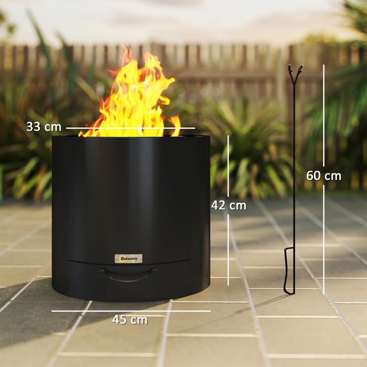 Produktbild Outsunny Feuerschale Stahl Schwarz (45 cm)