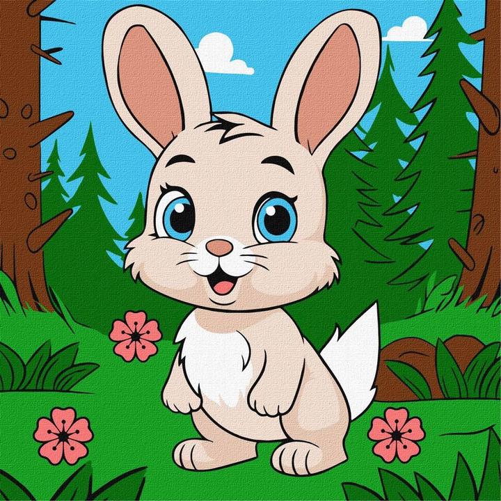 Immagine prodotto Ideyka Pittura con i numeri - Un adorabile coniglio 25 x 25 cm