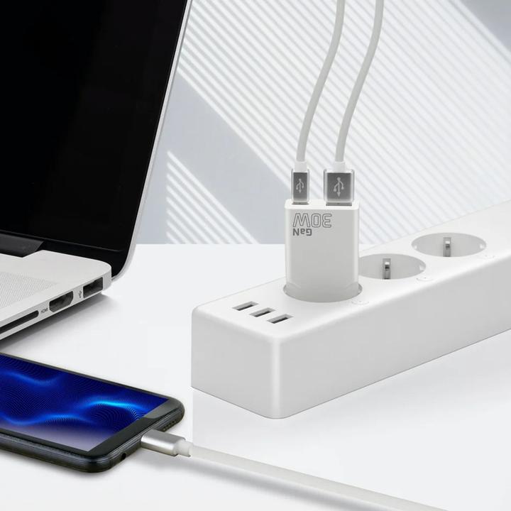 Actual product image Everactive 30-W-Wandladegerät 1 x USB 1 x USB-C (30 W, 2 ports)