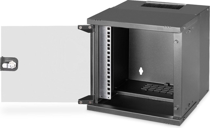 Actual product image Digitus 10" 6U wall-mounted enclosure, SOHO PRO 324 x 316 x 298 mm, black (6 RU, 10 inch rack)