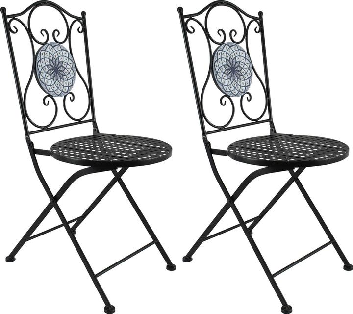 Produktbild HTI-Living Gartenstuhl 2er-Set Metall Schwarz Byzanz