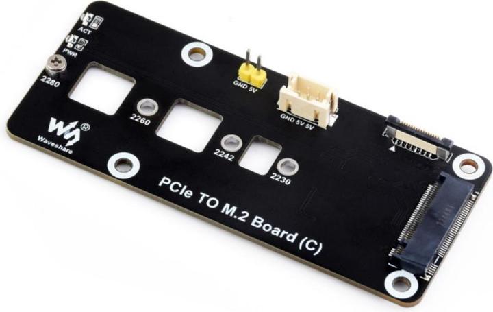 Actual product image WaveShare PCIe zu M.2 SSD Adapter (C) für Raspberry Pi 5