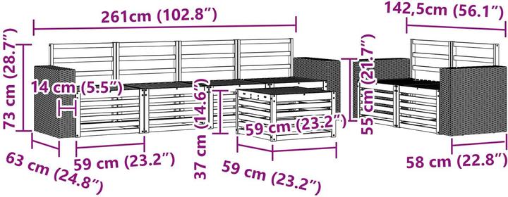 Produktbild vidaXL Outdoor-Sofa