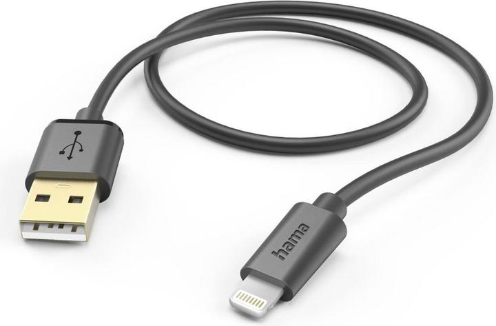 Actual product image Hama USB cable, USB-A - Lightning, 1.5 m, Black (1.50 m, USB 2.0)