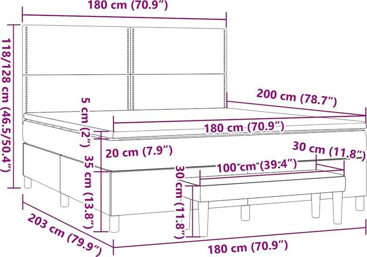 Actual product image vidaXL Boxspringbett (180 x 200 cm)
