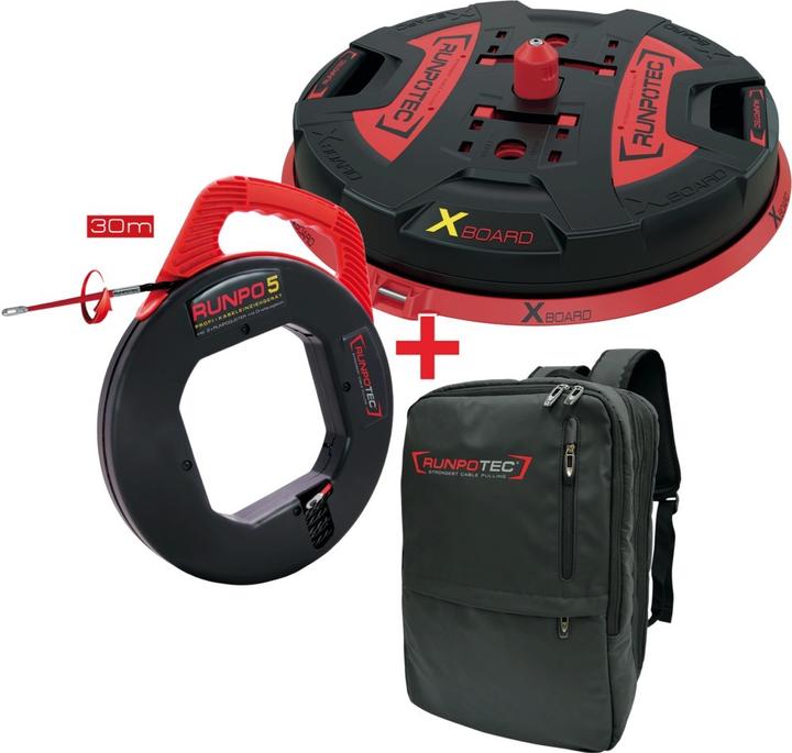 Produktbild Runpotec RUNP Kabelabroller + Kabeleinziehband (30 m)