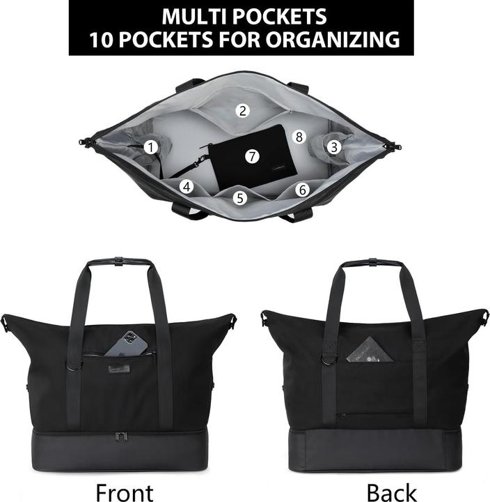 Produktbild Only-Bags.Store Travel Duffel Bags, wasserdichte Sporttasche Übernachtungstasche Handgepäck Tasche (45 l)