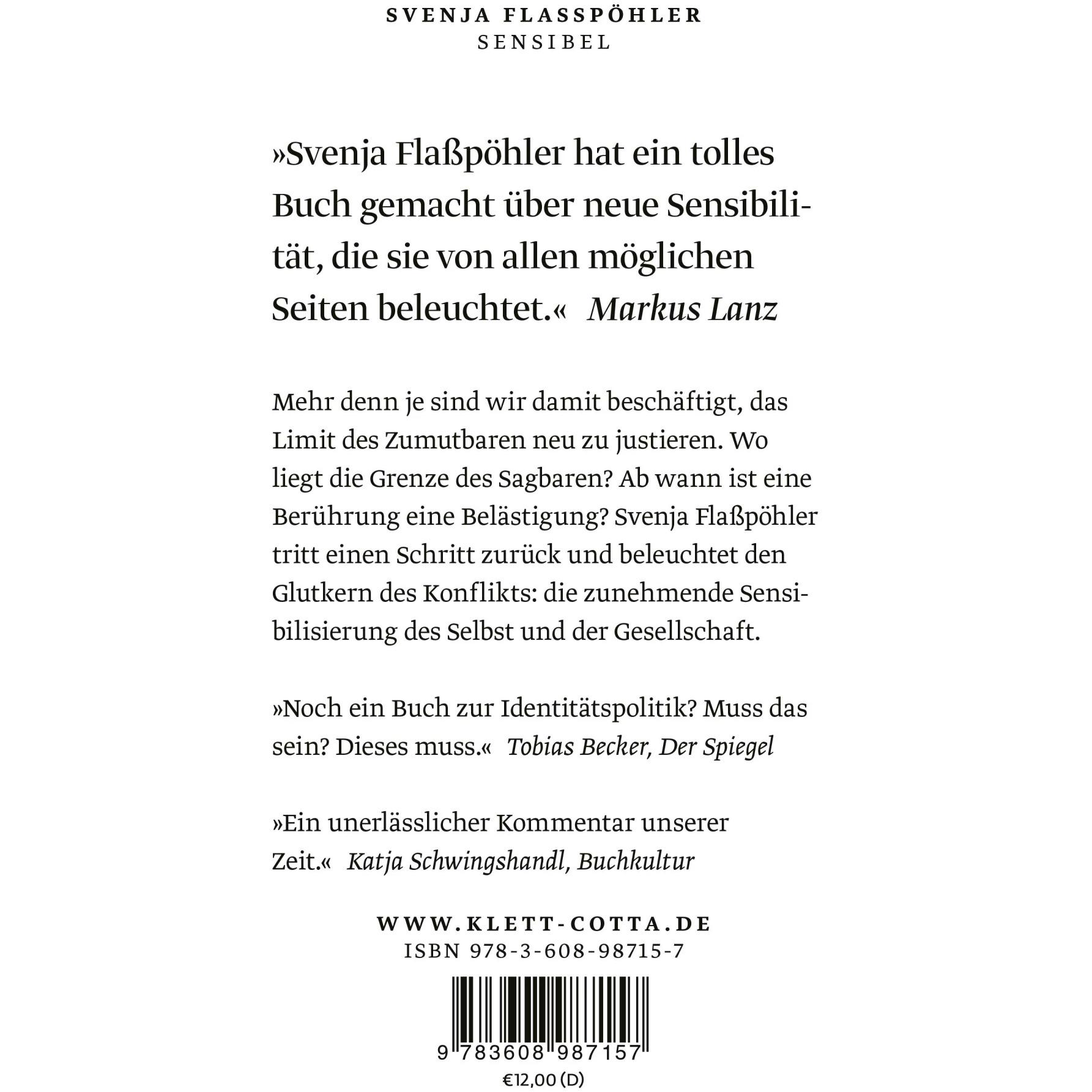 Thumbnail - Sensibel, Fachbücher von Svenja Flaßpöhler