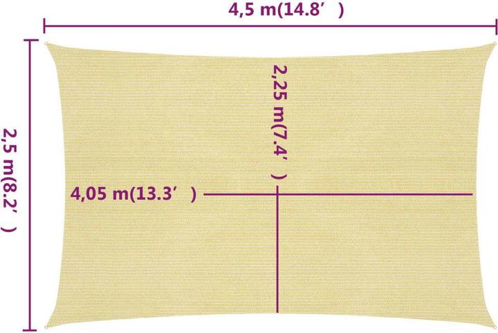 Actual product image vidaXL Sonnensegel (250 x 450 cm)