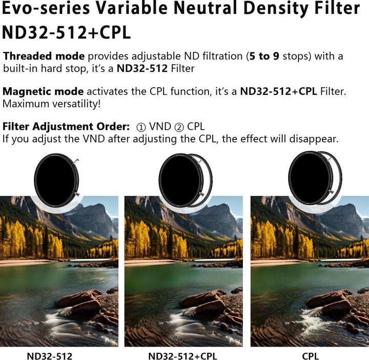 Actual product image H&Y HD EVO ND3-512 Filter Kit 95mm (95 mm, Neutral density filter)
