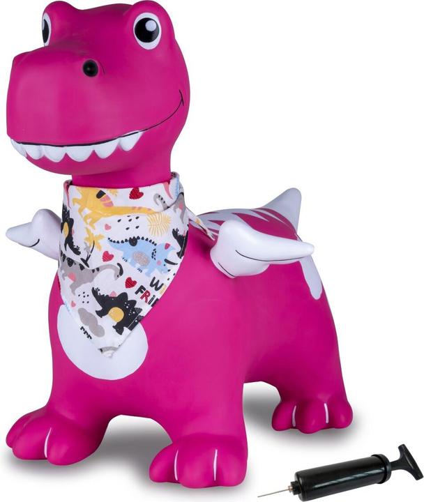 P!nk Hüpftier Dino mit Flügel HoppyDoo pink mit Pumpe