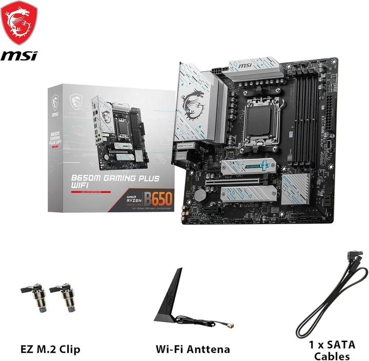 Image du produit MSI AM5 B650M GAMING PLUS WIFI M-ATX (AM5, AMD B650, mATX)