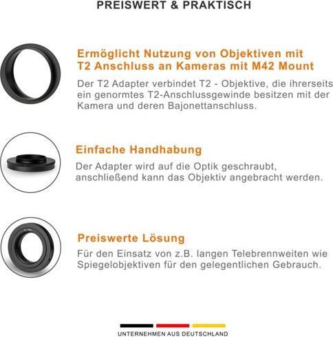Actual product image Walimex pro T2 adapter to M42