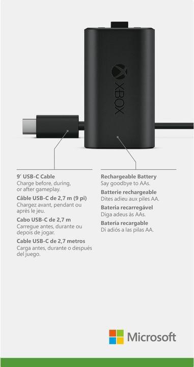 Actual product image Microsoft Xbox Play & Charge Kit (USB-C) (Xbox One S, Xbox One X, Xbox Series S, Xbox Series X)