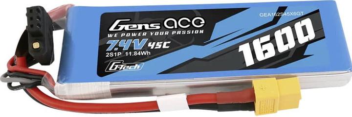 Actual product image Gens Ace G-Tech 45C 2S1P Lipo Battery with XT60 Plug (7.40 V, 1600 mAh)