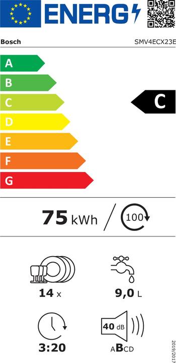 Energy Label Bosch Hausgeräte Zmywarka Bosch SMV 4ECX23E