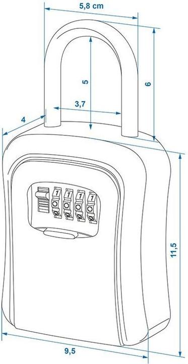 Immagine prodotto ProPlus Cassaforte a chiave con combinazione numerica con bullone a U in metallo