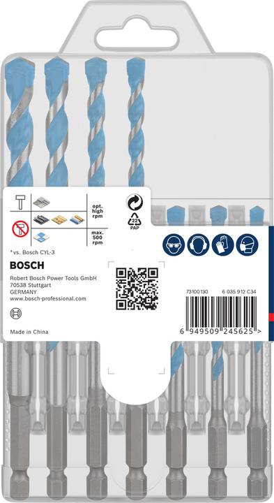 Produktbild Bosch Professional Zubehör EXPERT HEX-9 Multi Construction Bohrer-Set, 5/5,5/6/7/8/10 mm, 7-tlg. (8 Millimeter, 7 Millimeter, 6 Millimeter, 5.50 Millimeter, 10 Millimeter, 5 Millimeter)