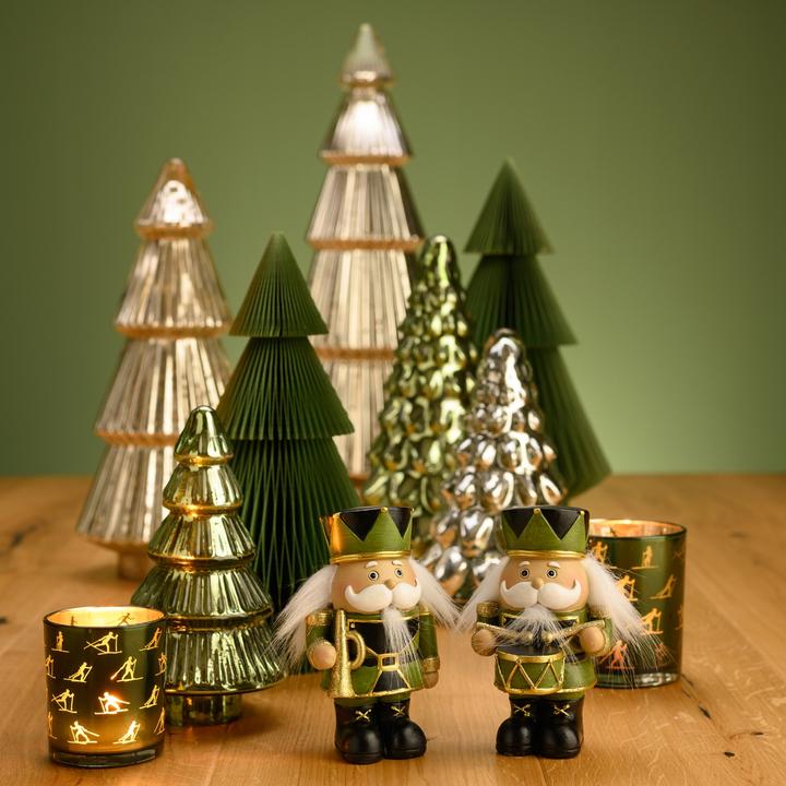 Produktbild G. Wurm Tannenbaum aus Glas champagner (B/H/T) 17x38x17cm