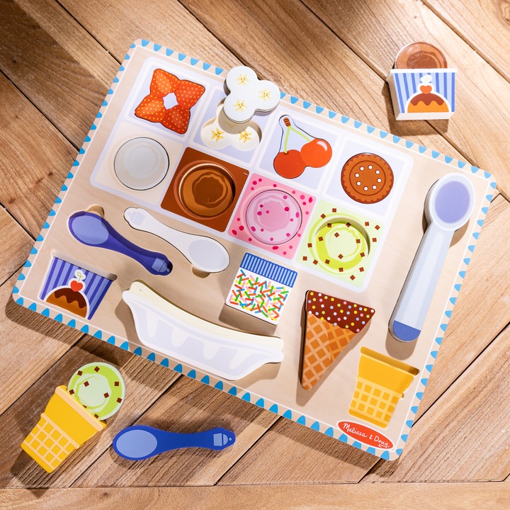 Actual product image Melissa & Doug Ice Cream Wooden Magnetic Puzzle (31006) (16 pieces)