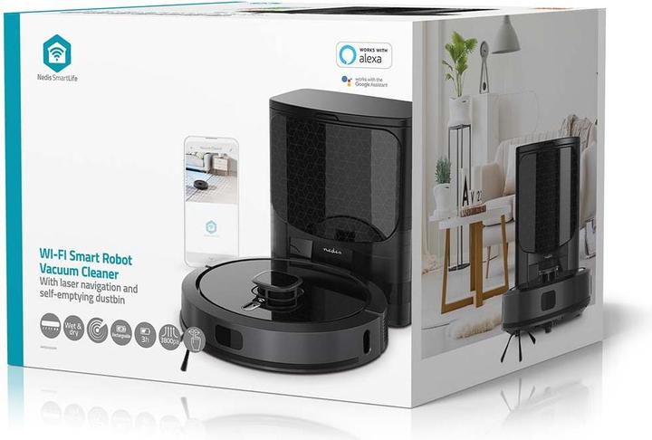 Produktbild Nedis SmartLife Roboter-Staubsauger Laser-Navigation | Wi-Fi | Kapazität Auffangbehälter: 0.6 l | Au (Saugwischroboter)