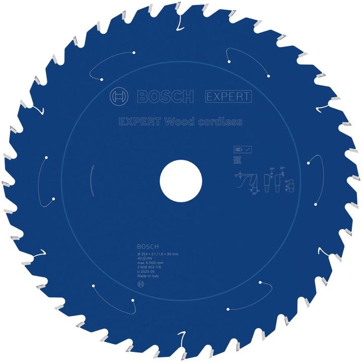 Productafbeelding Bosch Professional Zubehör EXPERT Wood Kreissägeblatt, 254x30 mm, T40