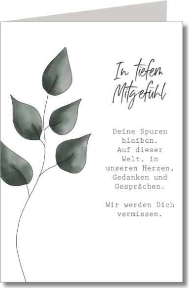Produktbild Keitcards Trauerkarte in tiefem Mitgefühl