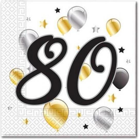 Magni, Tovaglioli, Milestone 80 Jahre (20 x, 33 x 33 cm)