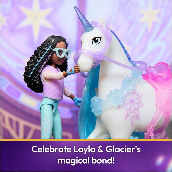 Actual product image Unicorn Academy Layla and unicorn Glacier (with real mane and tail and brush)