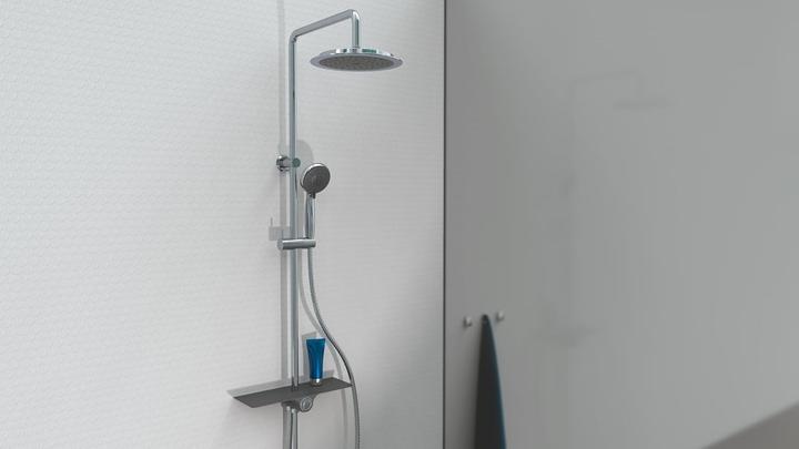 Produktbild Schütte Regendusche Bad AQUASTAR Überkopfbrause-Set Chrom Anthrazit Ablage Duschsystem Regenbrause 60501
