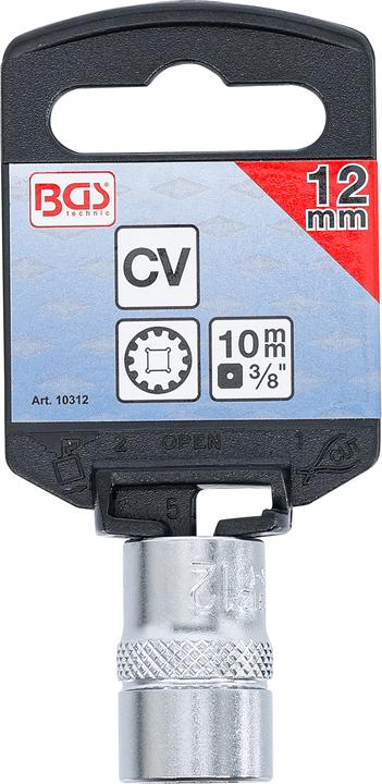 Produktbild BGS Steckschlüssel-Einsatz Gear Lock Antrieb Innenvierkant 10 mm (3/8") SW 12 mm (12 mm)