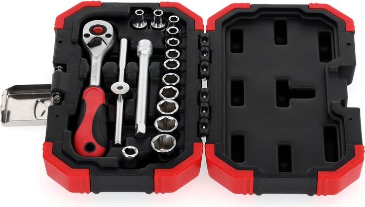 Actual product image Gedore Red red Socket spanner set, 16-piece, With reversible ratchet, ratchet, socket spanner, 1/4"