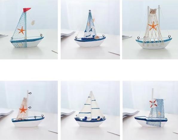Actual product image Kögler Maritime decoration sailing ships with real shells, assorted in 6 designs