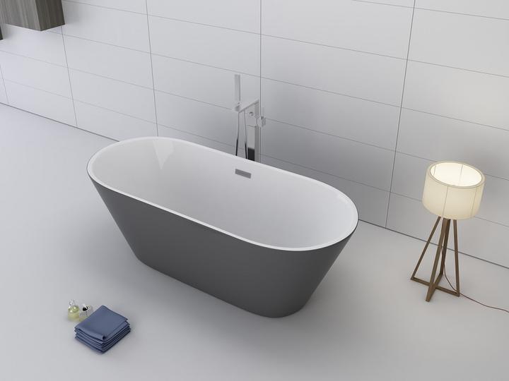 Produktbild Jet-Line Badewanne DEHLIA grau freistehend 1700x800 Bad Ausstattung (170 cm, 80 cm)