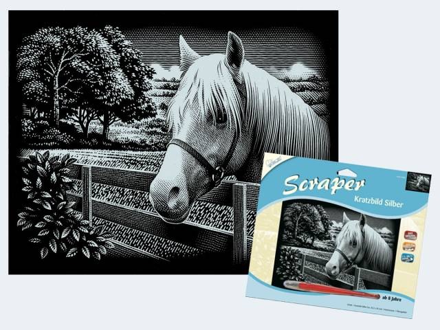 Immagine prodotto Mammut 137007 - Quadro di graffiatura, motivo cavallo, argento, lucido, trasversale, set completo con