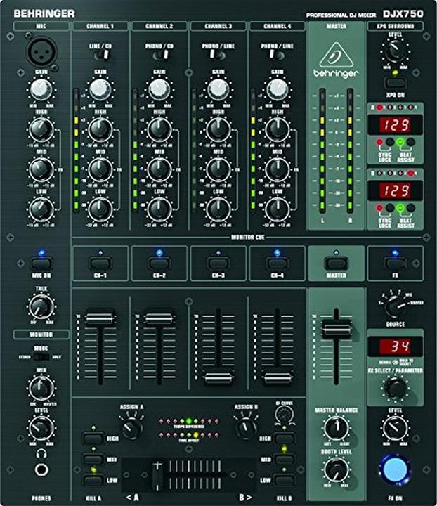 Image du produit Behringer DJX750 Professional 5 Channel DJ Mixer with Advanced Digital Effects and BPM Counter (Clubmixer)