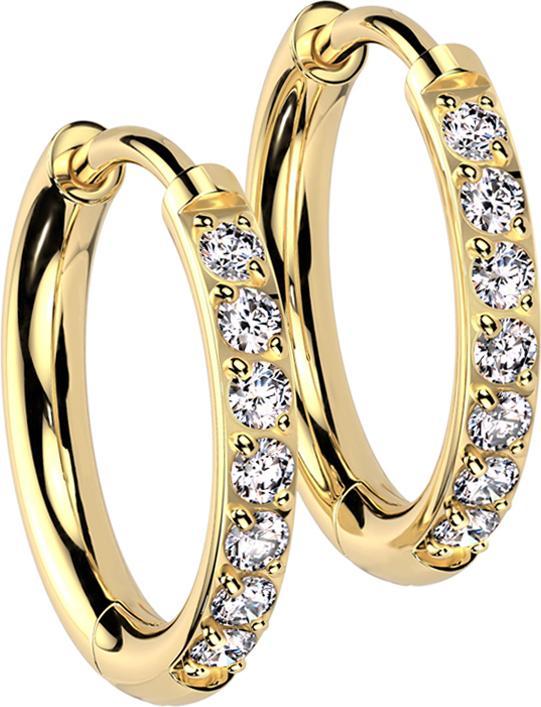 Immagine prodotto Star Piercing Orecchini con cristalli placcati in oro e argento (senza ottone, Titanio)